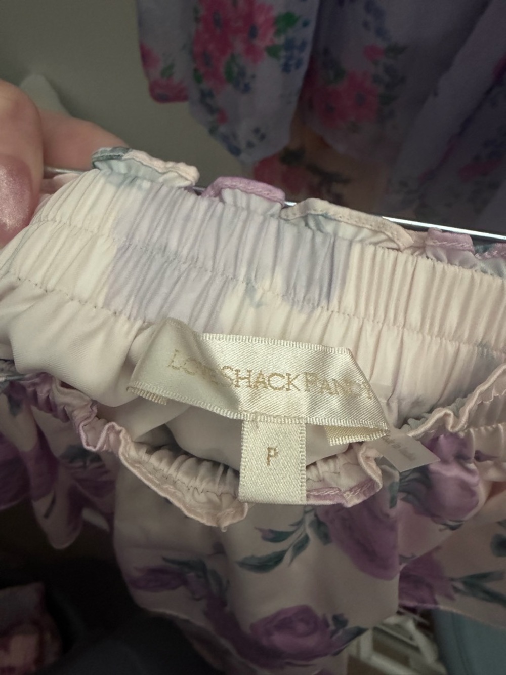 LoveShackFancy Purple silk floral mini skirt - Picture 2 of 3